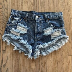 Runwaydreamz Studded Denim Cut Off Mini Shorts Womens Small
